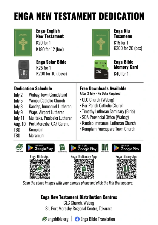 Enga Dedication Flier